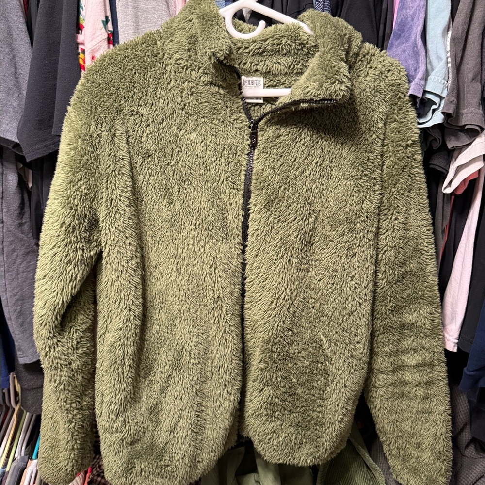 PINK Victoria's Secret Sage Teddy Jacket